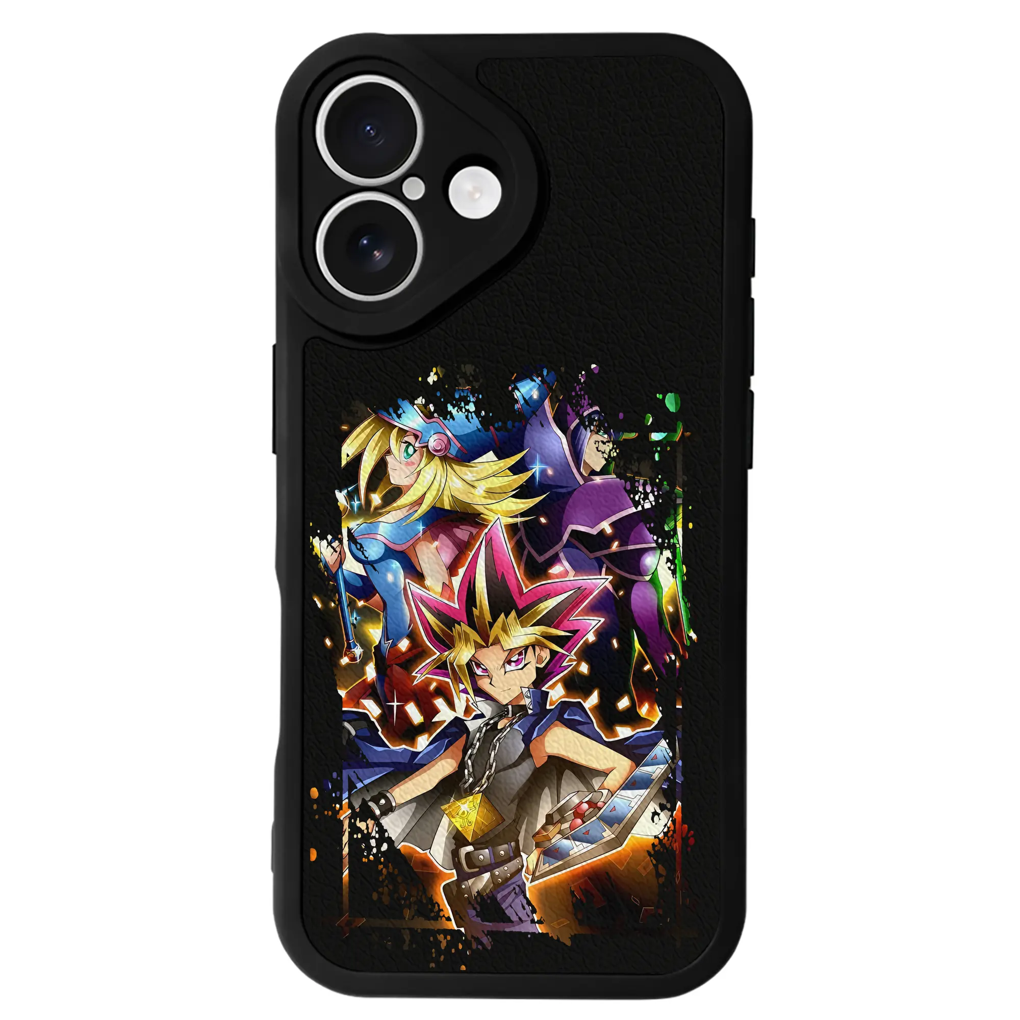 遊☆戯☆王 グッズ,武藤遊戯 - IPhone 16シリーズ対応 ・ シリコンスマホケース ・ レザー調 ・ 高精度フィット ・ 耐衝撃 ・ ワイヤレス充電対応 ・ 精密カット